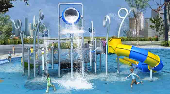 Mini tour de jeux d'eau pour piscines d'hôtel