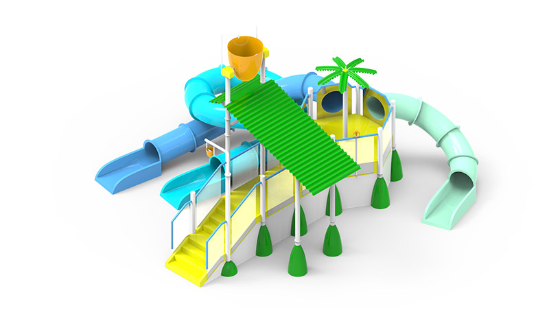 Toboggan aquatique combiné pour enfants pour parc aquatique
